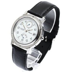 HERMES Clipper CL5.710 GMT date white Dial Automatic Men's Watch_894779
